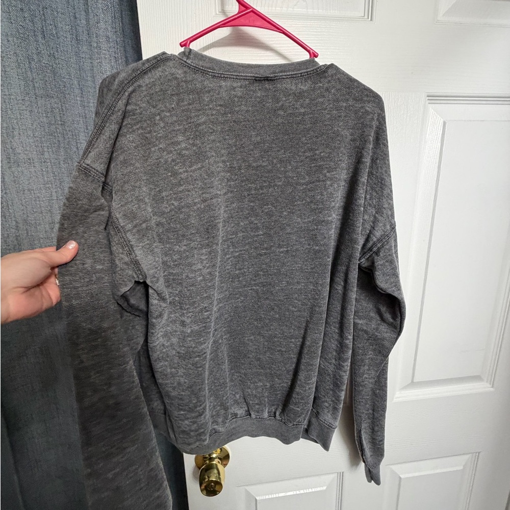Odd People Grey Graphic Pullover Sweatshirt with Pink Print Janice Joplin - Picture 3 of 3